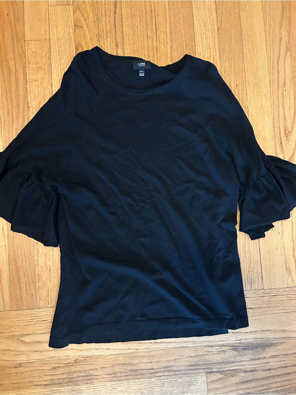 LINE Black Ruffle Sleeve Women’s Top